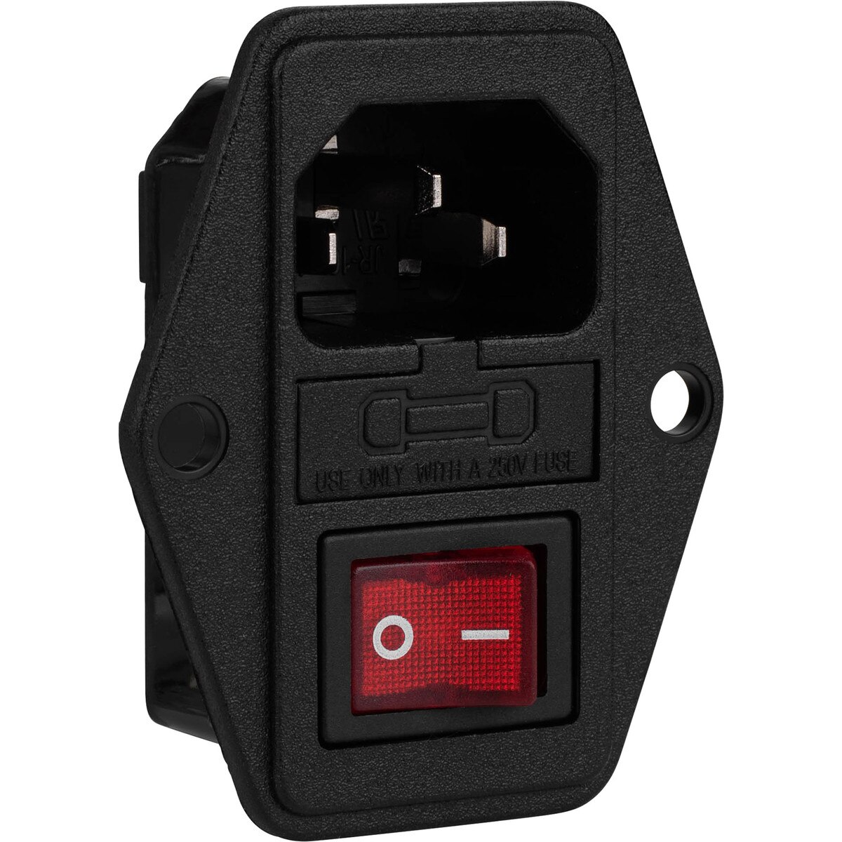 IEC AC Power Jack Chassis Mount with Switch and Fuse Holder